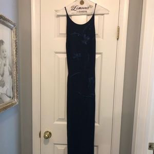Navy blue formal long dress